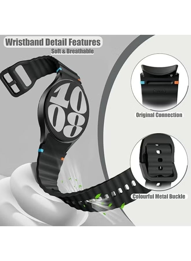 ChicVibe Sport Silicone Strap For Samsung Galaxy Watch 7 Band 40mm 44mm, No Gap Soft Silicone Bands For Galaxy Watch FE 40 mm/Galaxy Watch 6 5 4 Band 40mm 44mm/Galaxy Watch 6 classic 43mm 47mm For Women Men - Image 2